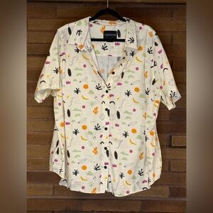 Wild Fang Essential Button Up Multicolor Surfy Patterned